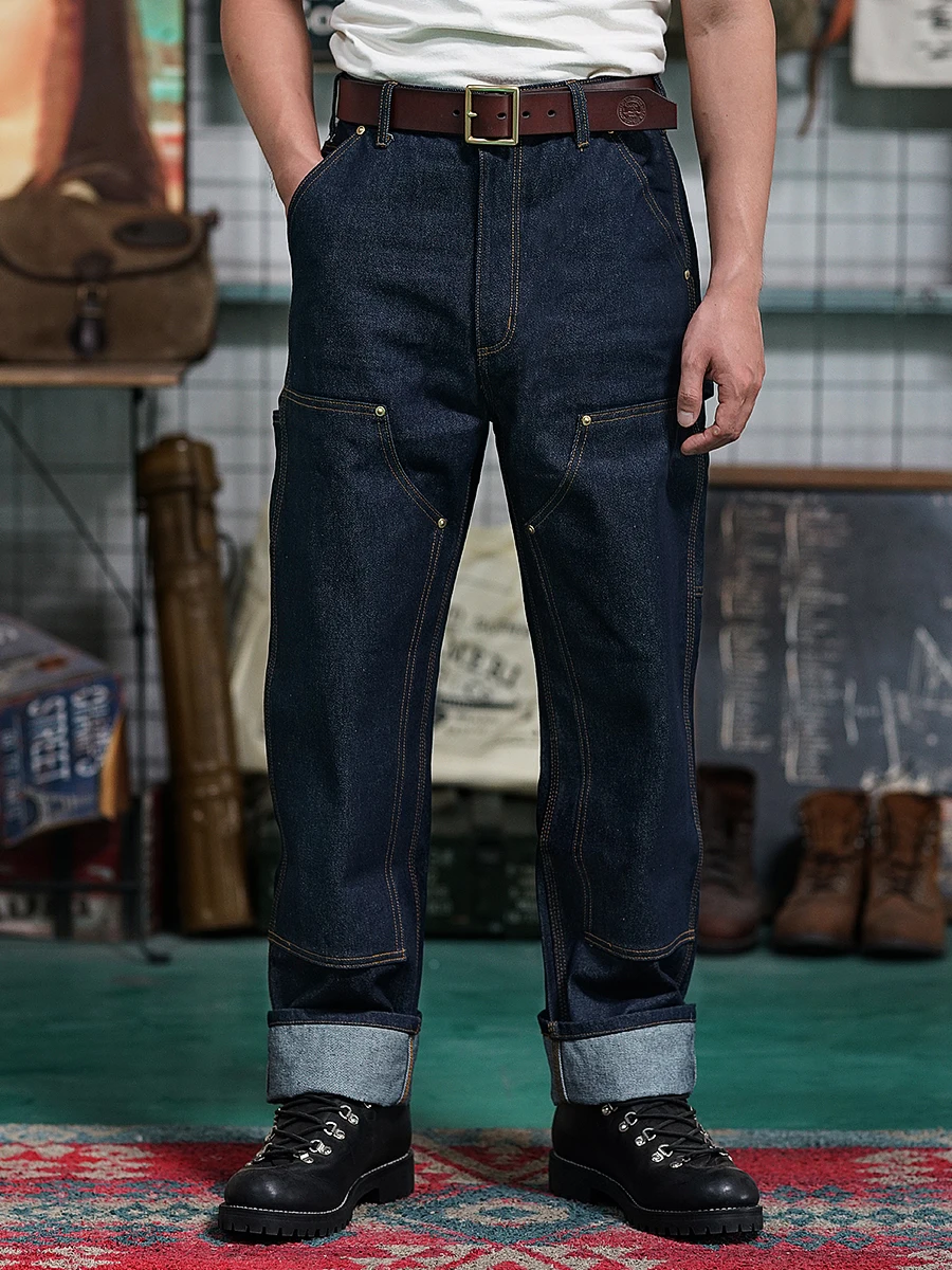 Men's Jeans 15oz High Waist Original B01 Carpenter Pants Vintage Workwear  Outfit for Men