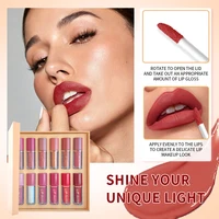 12 rouges à lèvres nude aux finitions brillantes et mates - Rouge à lèvres longue tenue, métallisé et nacré, avec des reflets scintillants et pailletés - Idéal pour un cadeau de Saint-Valentin. 2