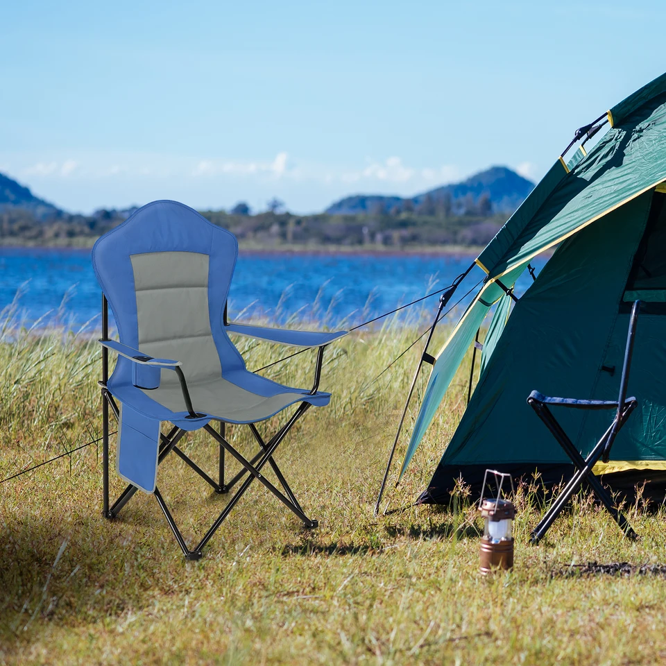 WOLTU Sedia Da Campeggio Pieghevole Reclinabile Con Poggiatesta E Portabicchieri - Foto 5