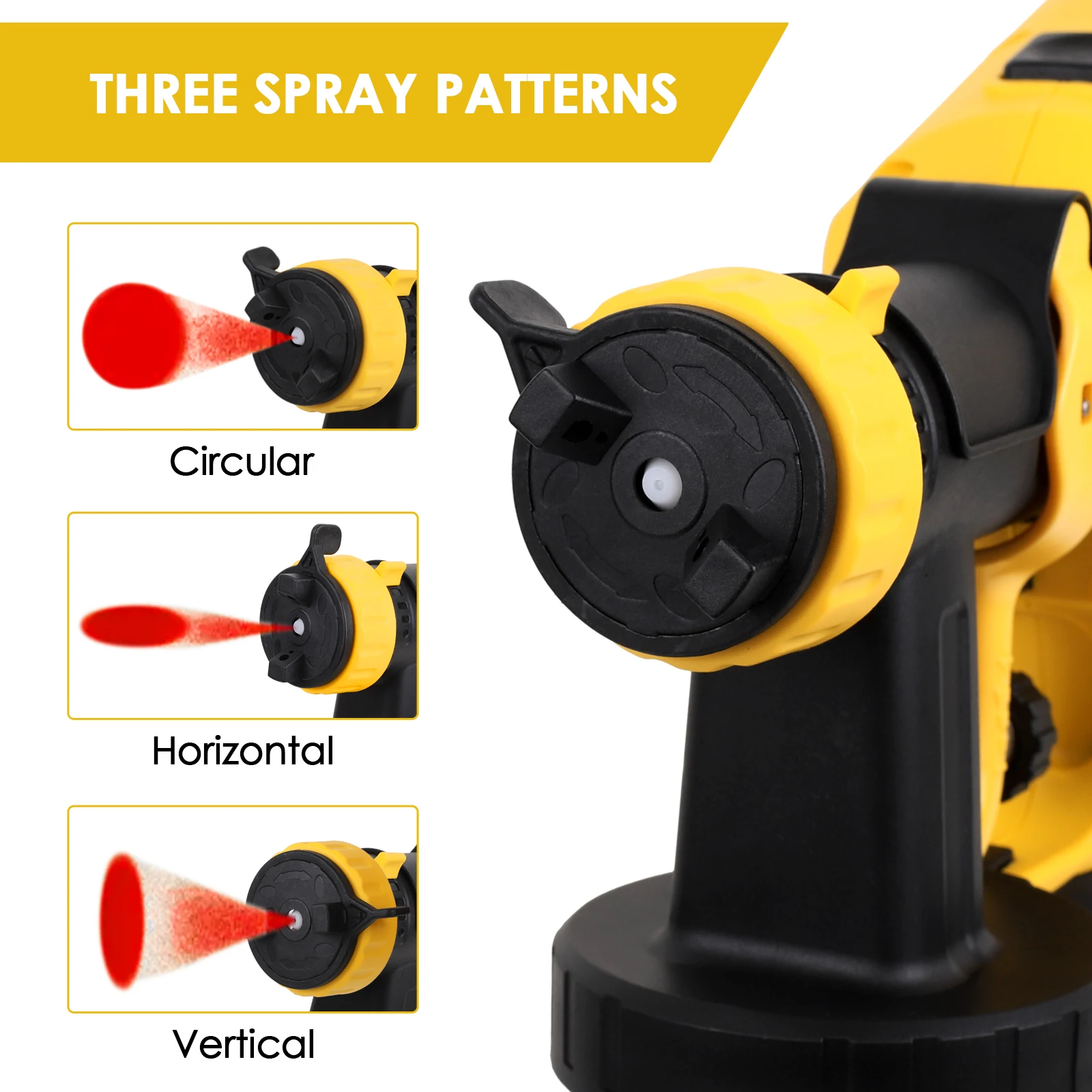  Pulverizador de pintura inalámbrico, compatible con dewalt 20V  Max batería portátil HVLP pistola de pintura con motor sin escobillas