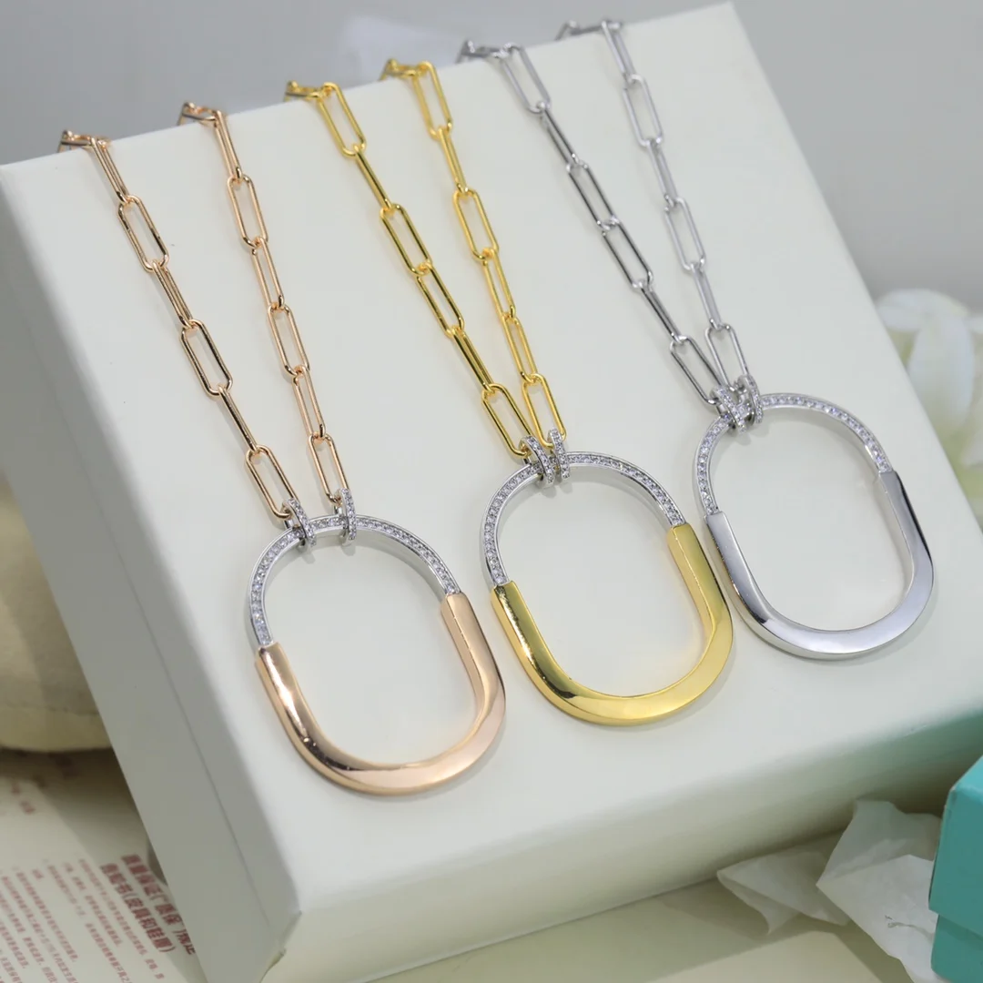 

New In 9 2 5 Lock Necklace For Women Luxury Bracelet Couple Christmas Gift Zircon Jewelry For Women Free Shipping Items