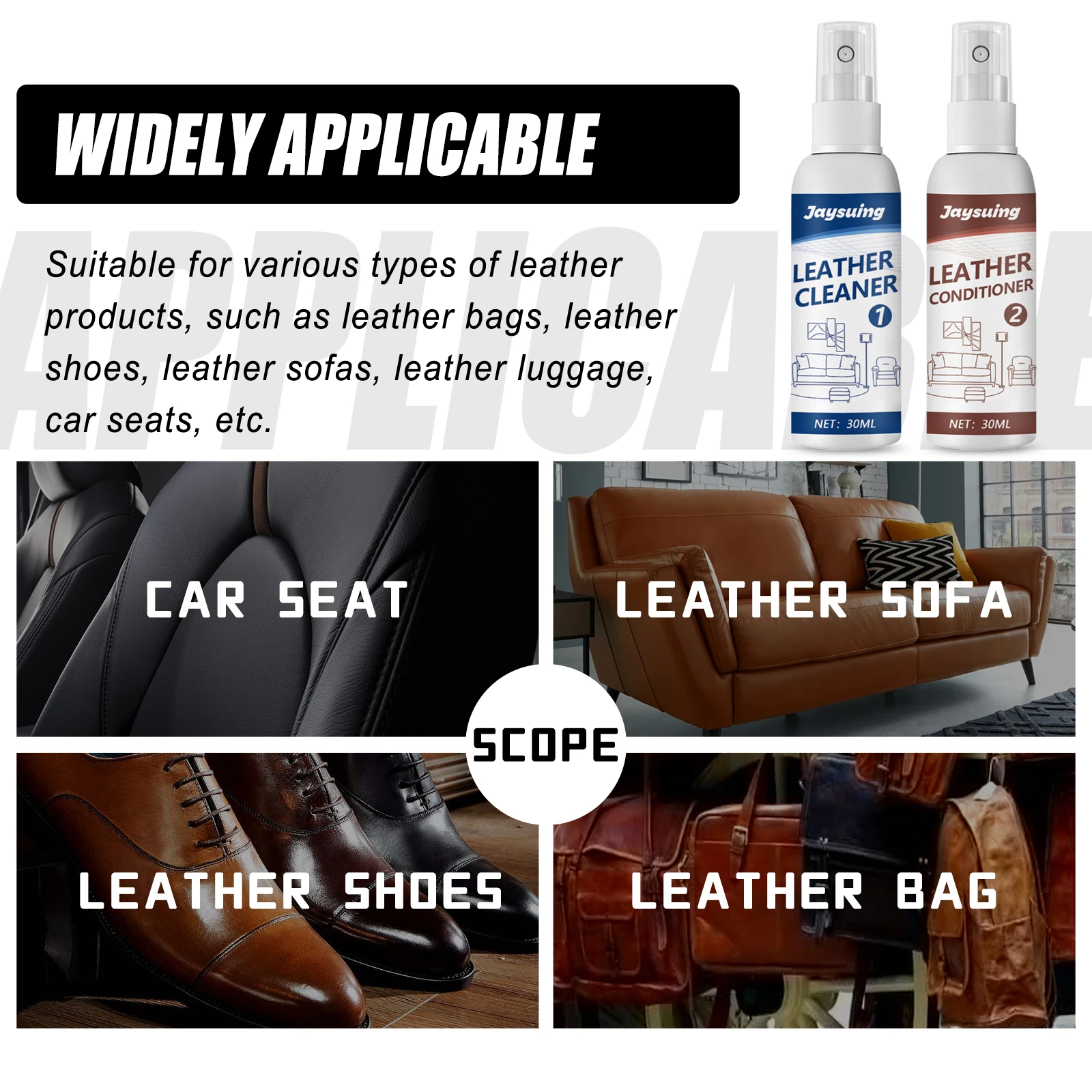 Leather Car Cleaner Conditioner Spray Set