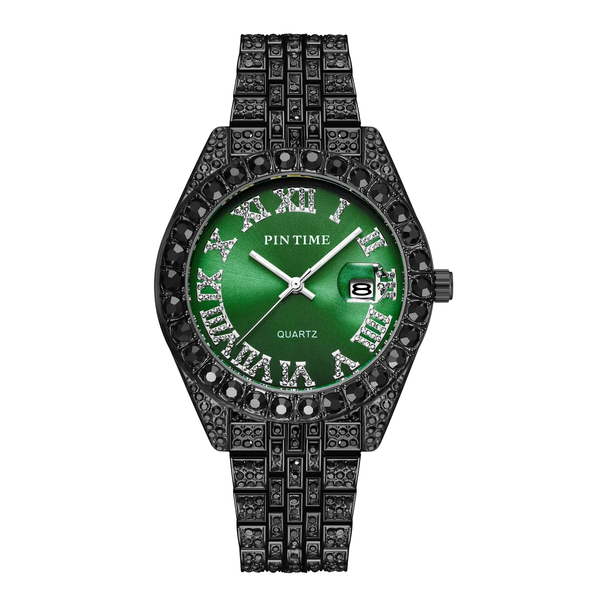 Topmærke PINTIME Starry Sky Star Dust Diamond Watch Quartz Gold Hip Hop Bling Iced Out ure Herre_voghion.com