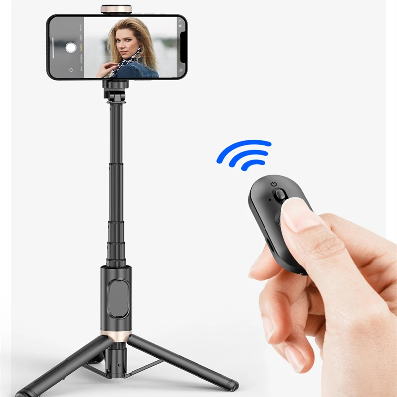 Roreta 2024 NEW Bluetooth Selfie Stick  Foldable Wireless Tripod with Bluetooth Shutter Monopod Live Photograph for iphone