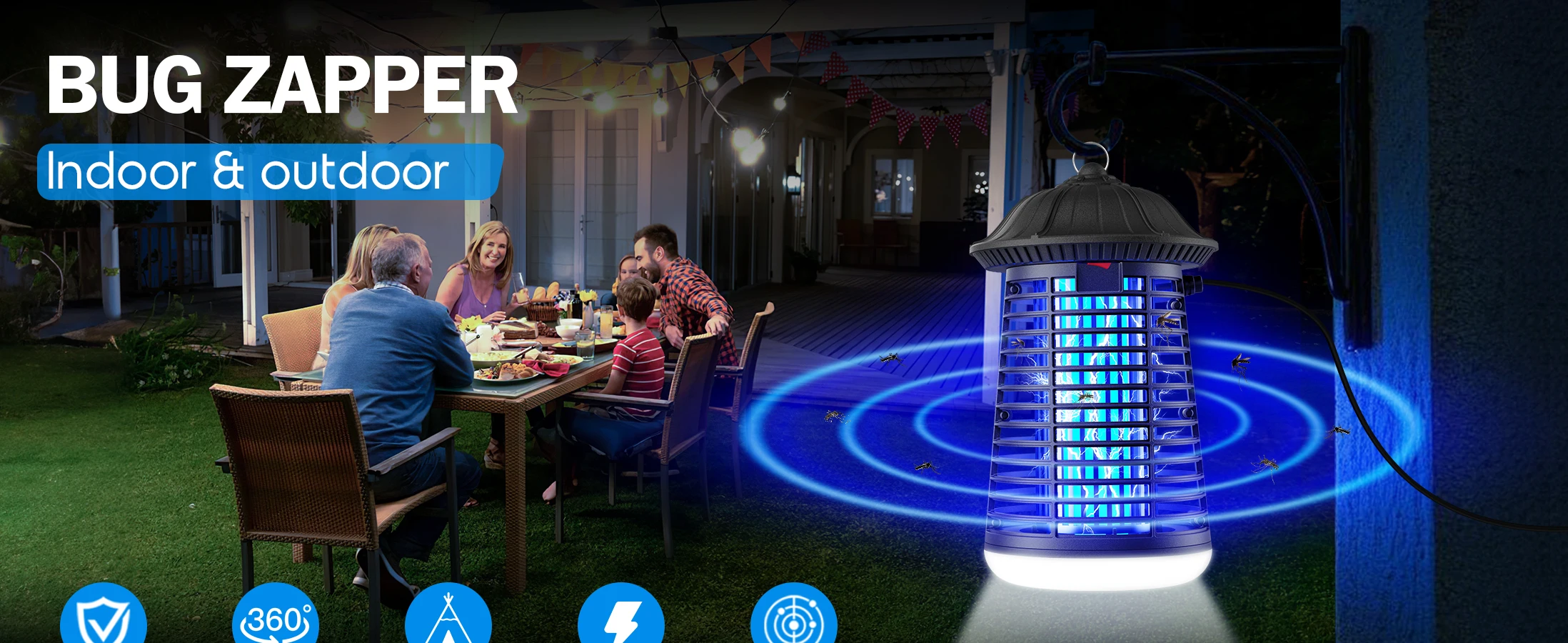 Electric Bug Zapper For Home And Garden Mosquito Killer Lamp_voghion.com