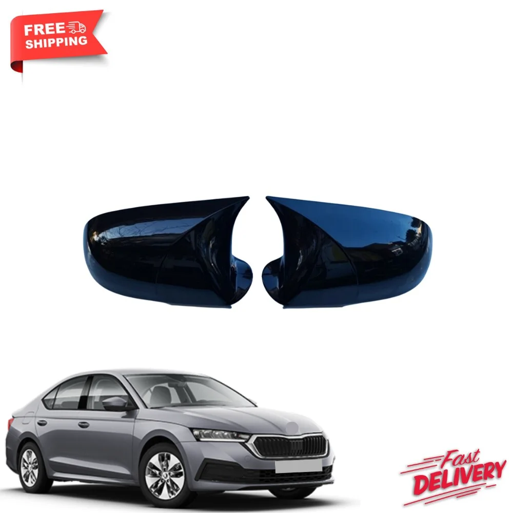 

For Octavia Mk2 mirror cover piano black between 2009-2013. A + quality. Tuning design car accessory