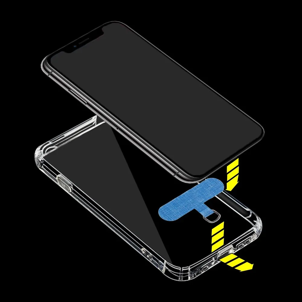 Universal Mobile Phone Lanyard Patch Anti-lost Pad Cell Phone Strap Hang Cord Tabs Connector with Metal Ring for IPhone Samsung