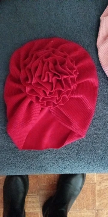 Big Blossom Flower Ribbed Turban Baby Cap photo review