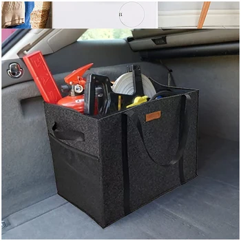 Grocery Bag Felt Tote Shopping Bag Large Reusable Tool Storage Bag Collapsible Utility Tote Handbag for Picnic Beach Pool Travel 1