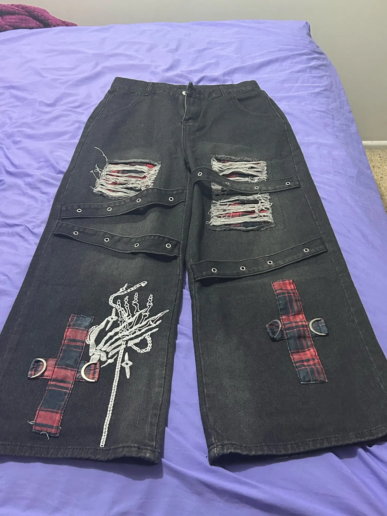 Ripped Black Pants - Y2K Aesthetic photo review