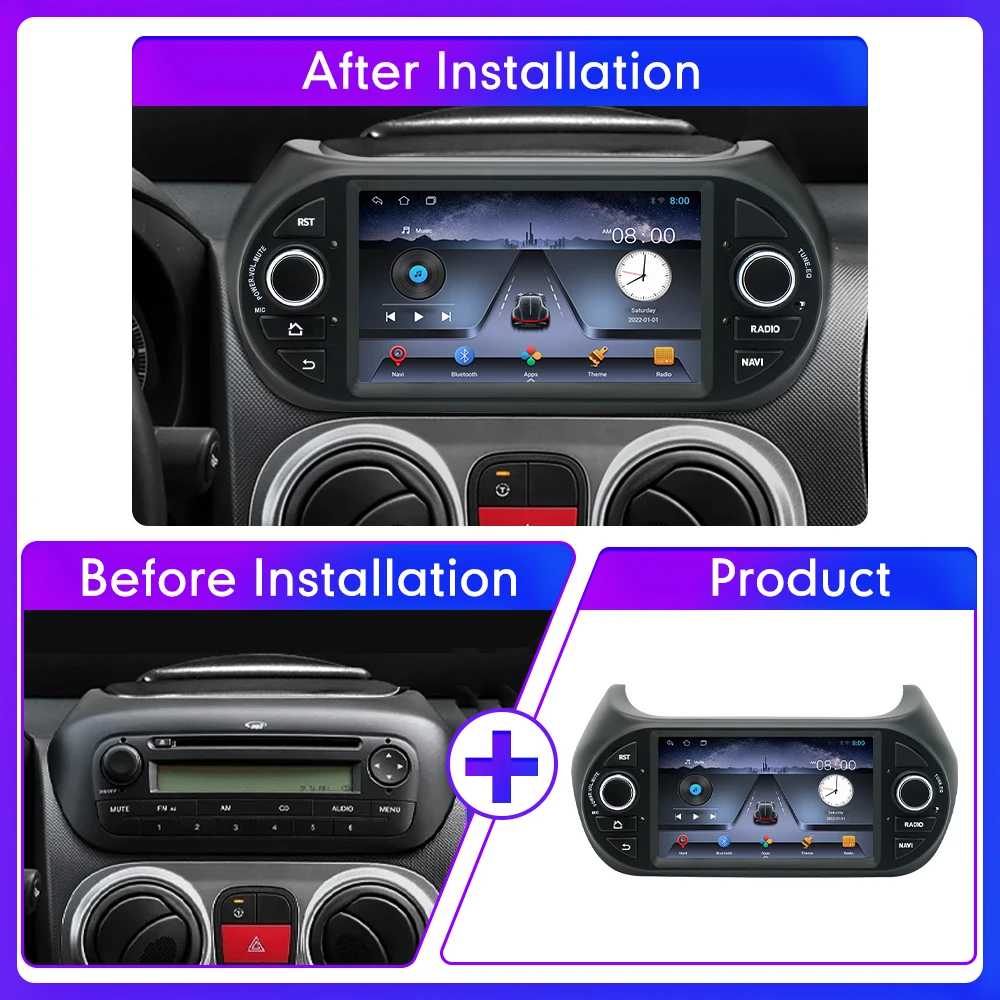 Autoradio Android 14 Per Fiat Fiorino/Qubo/Citroen Nemo/Peugeot Bipper - 2Din Con 2GB/32GB, 4G WiFi, DAB, Bluetooth 5.0, CarPlay E Android Auto - Foto 7