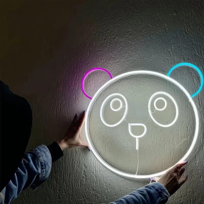 

Panda Neon Sign Led Light USB Powered Neon Signs For Bedroom Wall Decor Man Cave Personalized Anime Cute Lights Sign Gifts For
