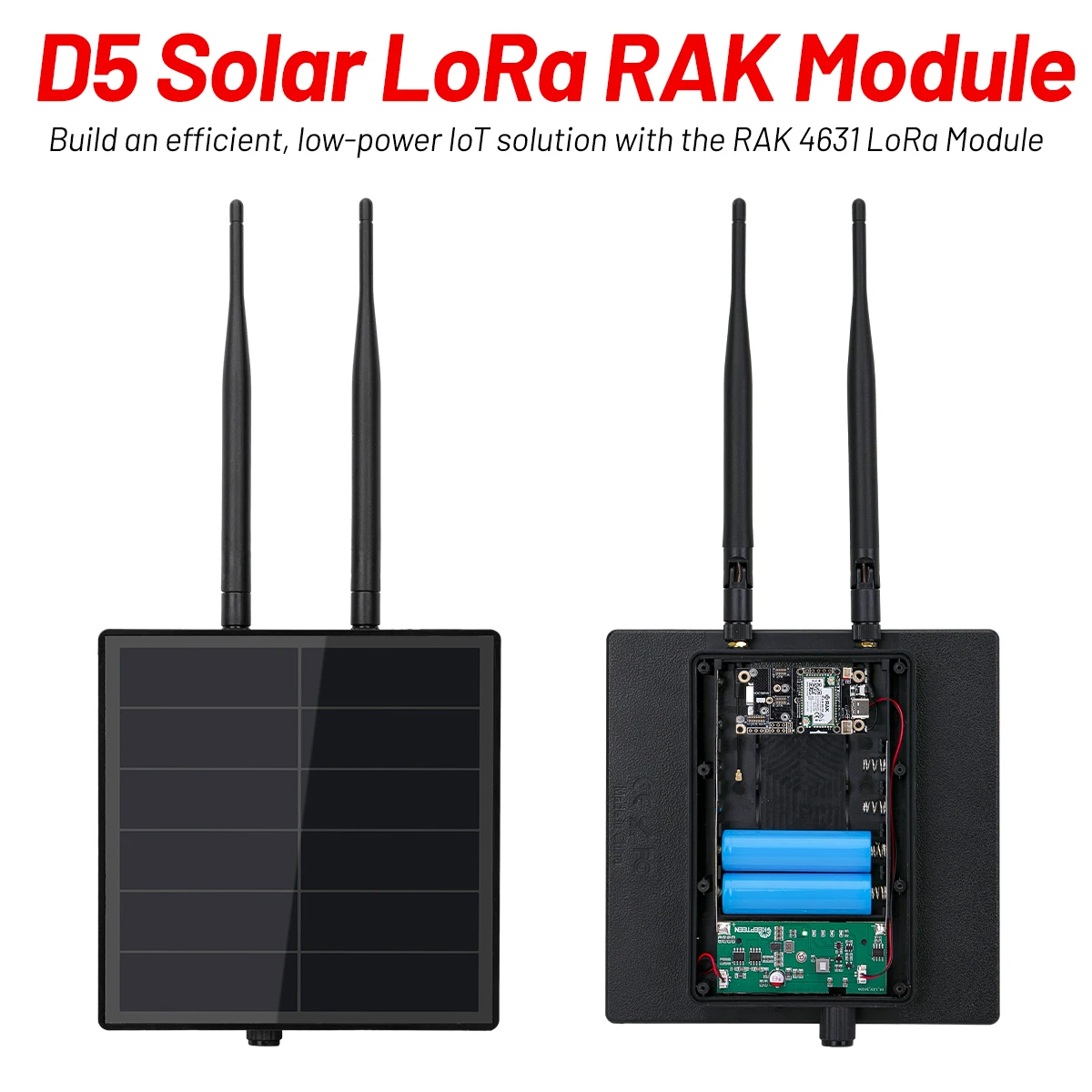 Solar Lora Node Repeater Extender Built in 6000mAh Battery Wisblock RAK19007 RAK4630 Module Meshtastic APP for LoraWan Gateway