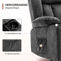 Кресло COMHOMA Relax, кресло для телевизора, кресло для отдыха с регулировкой 90 ° -160 °   выдвижная подставка для ног с двумя подстаканниками — изображение 4