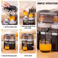Extracteur de jus électrique à double tête avec fonctions de coupe et de pressage automatiques, moteur sans balais 200W, nettoyage facile, pour des jus sains et rapides à la maison 5
