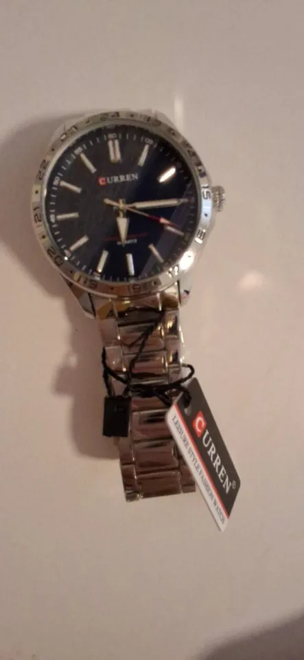 Curren 8452 relógio de quartzo masculino simples moda lazer relógio de negócios preto prateado pulseira de aço inoxidável relógio de pulso para masculino photo review