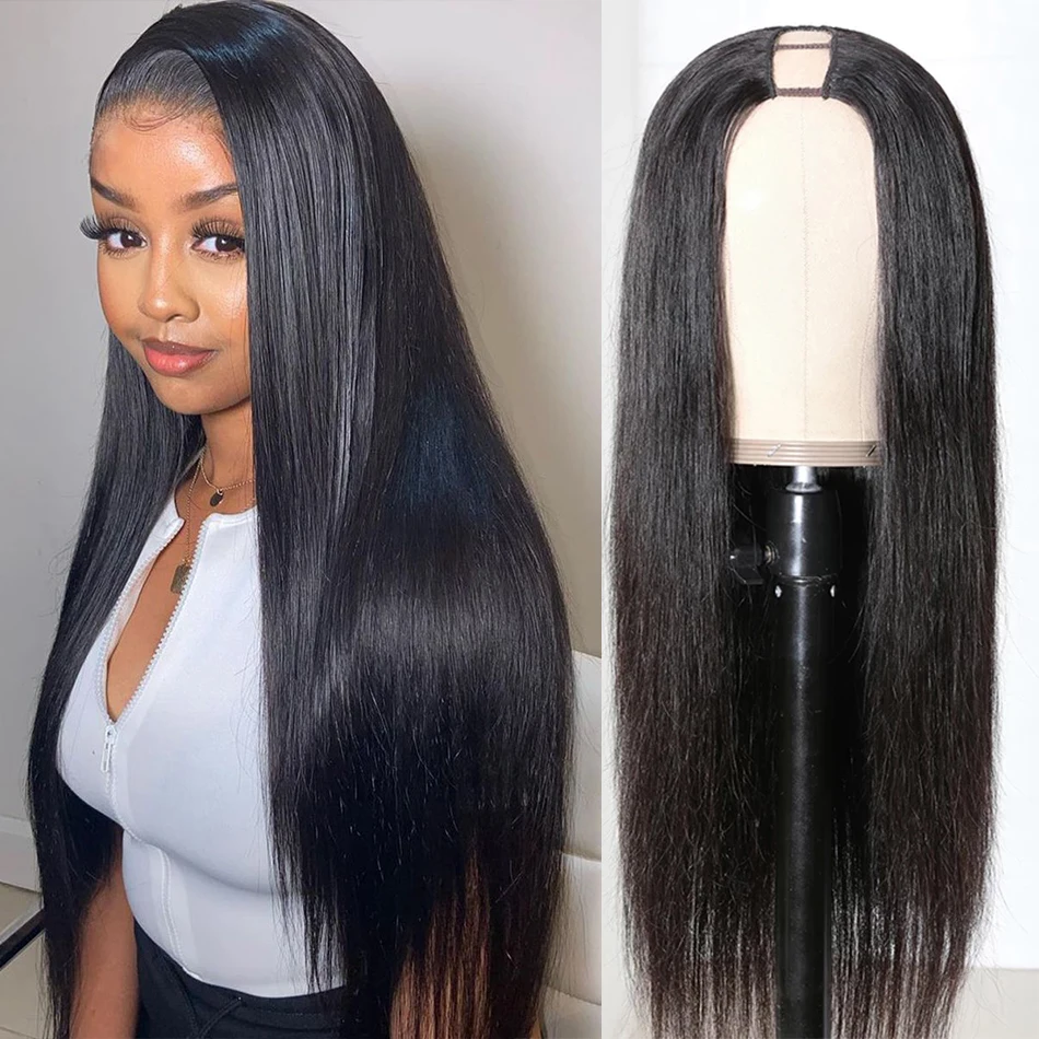 Ahjf Malaysia Straight Human Hair Wigs 828 Long Straight U Part Wig