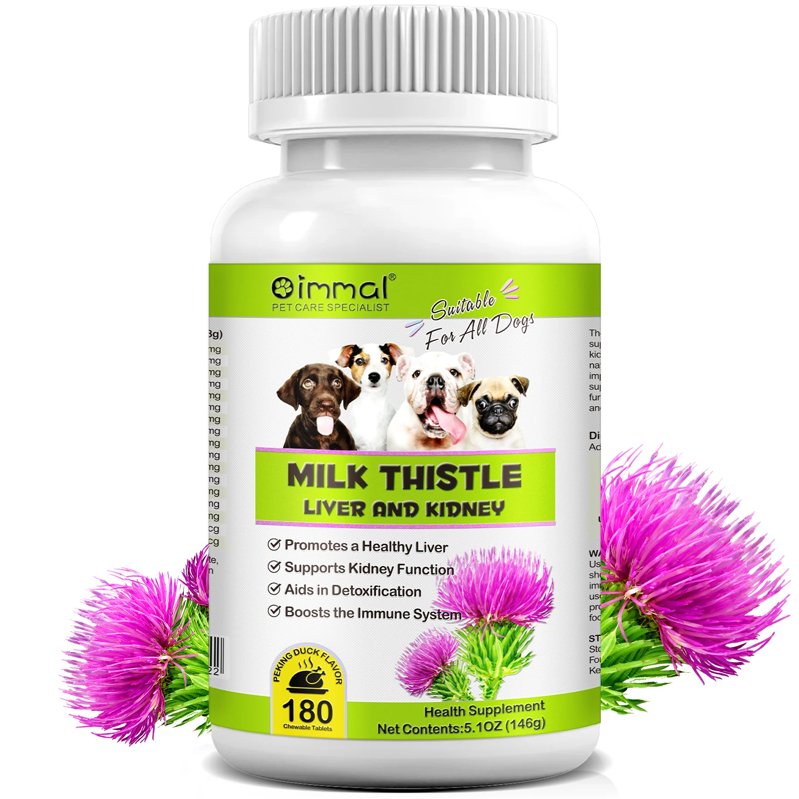 MILK THISTLE LIFE and KIDNEY Suitable for All Dogs Promotes a Healthy Liver Supports Kidney Function Aids in Detoxification