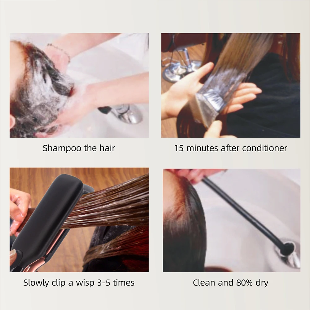 500F Hair Straightener High Temperature Flat Irons Wide Plate Plasma Ions for Keratin Treatment Frizzy Hair Recovers Damaged 6