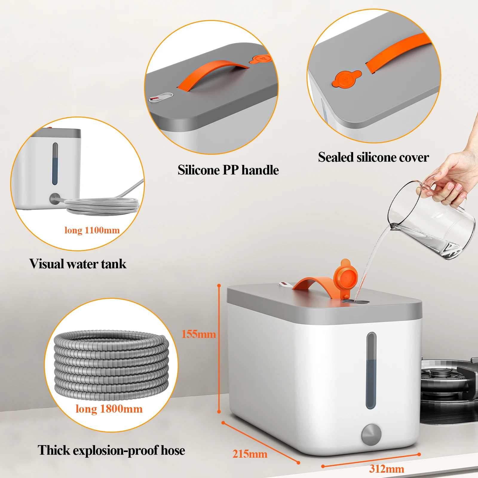 1500W Handheld Steam Cleaner, Multiuse Powerful Steamer for Cleaning for Tough Stains and Grime on Upholstery 5