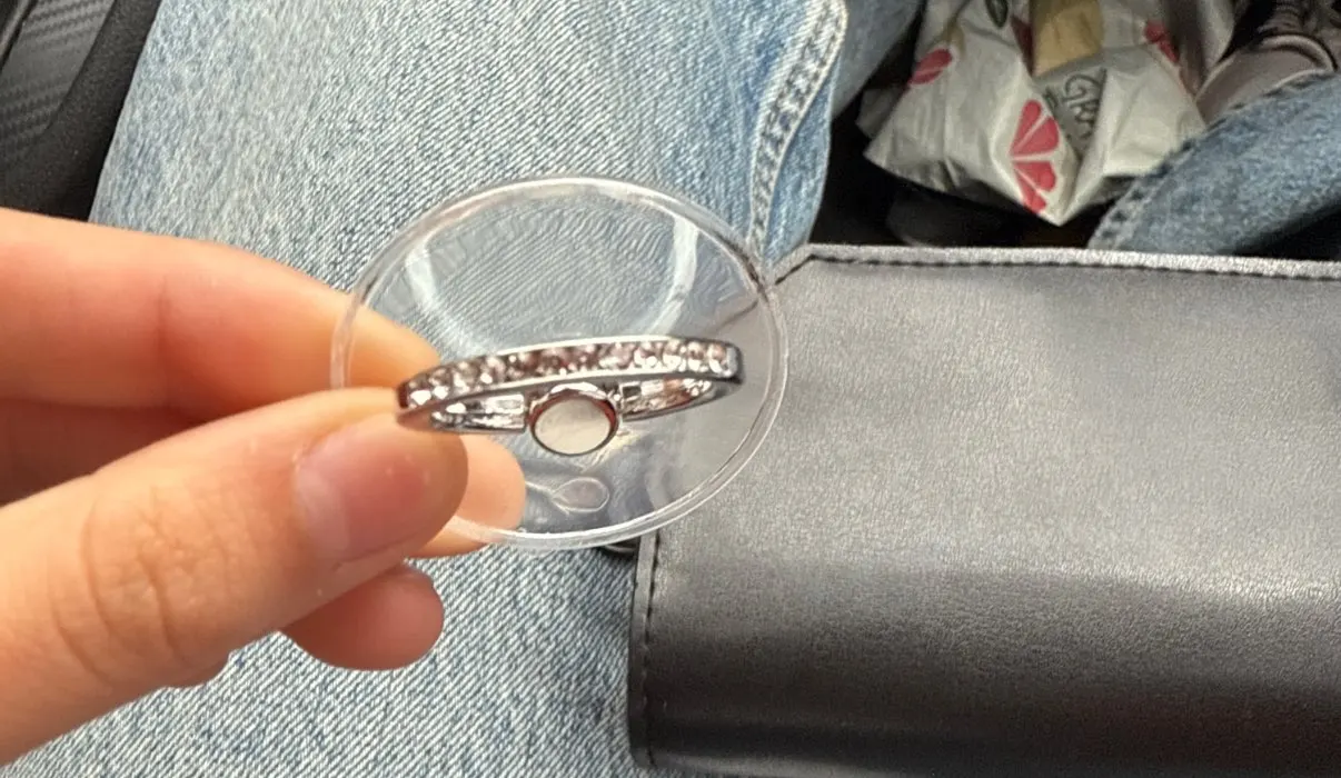 Shining Diamond Cell Phone Ring Holder Stand Transparent Finger Grip 360°Degree Rotation Smartphone Kickstand photo review