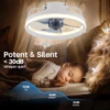 IRALAN Ceiling Fans with Lights and Remote,6 Speeds, Reversible,19 Inch Low Profile Ceiling Fan for Bedroom-White/Black 4