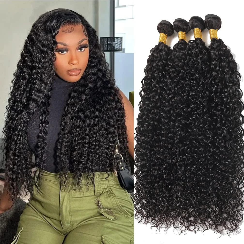 Curly Human Hair Bundles Wholesale 1/3/4 Pieces Indian Hair Extensions For Women 30Inch Bundles Human Hair Free Shipping