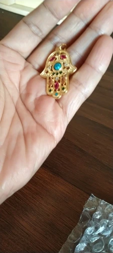Hand of Fatima Golden Pendant 925 Sterling Silver photo review