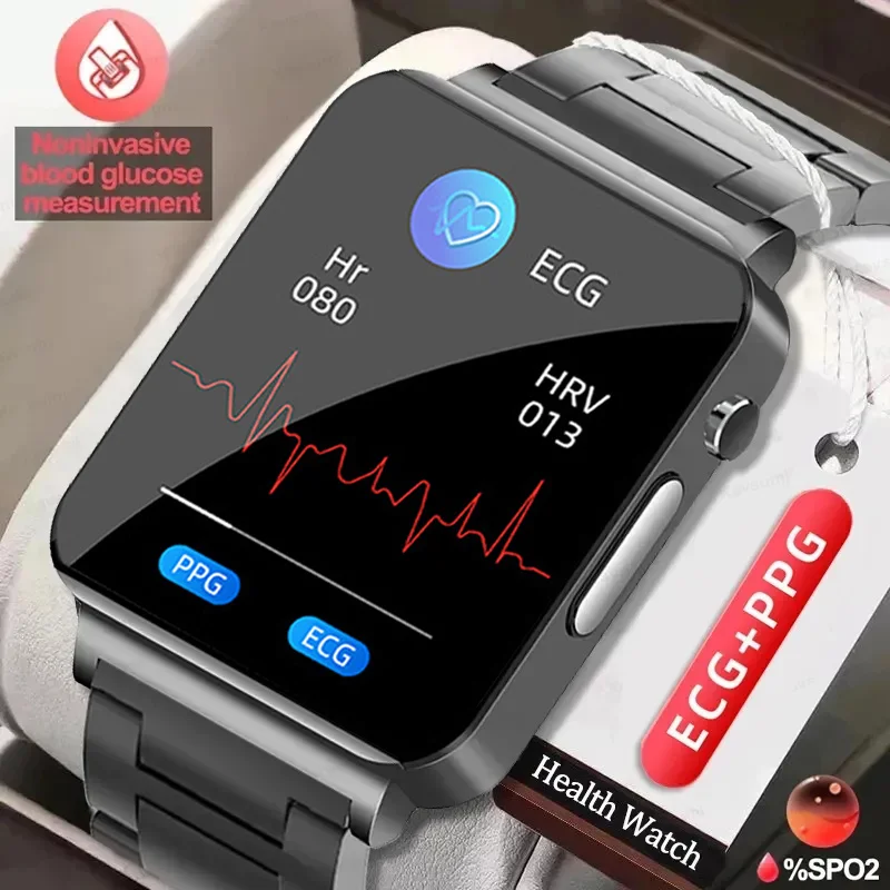 

2023 Смарт-часы с измерением уровня сахара в крови, ЭКГ + PPG, измерение артериального давления, температуры тела, смарт-часы для мужчин и женщин, часы, фитнес-трекер