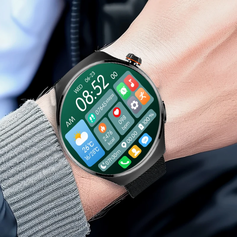 

Смарт-часы GT4 Pro мужские с поддержкой Bluetooth 2024 и беспроводной зарядкой