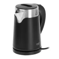 Bouilloire électrique noire 0,6 L, 800 W, sans fil, acier avec double paroi, design moderne, cuisson sûre 3