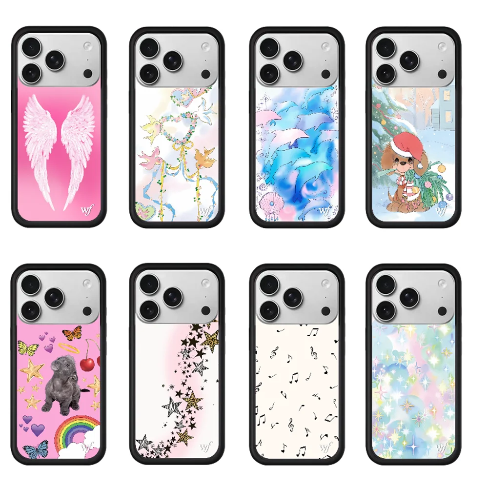 Wildflower INS Strawberry Wings Cartoon Phone Case for iPhone 16 Pro Max 12 13 14 15 Plus 17 Pro Air 3D WF Case Cute Punny Cover 1