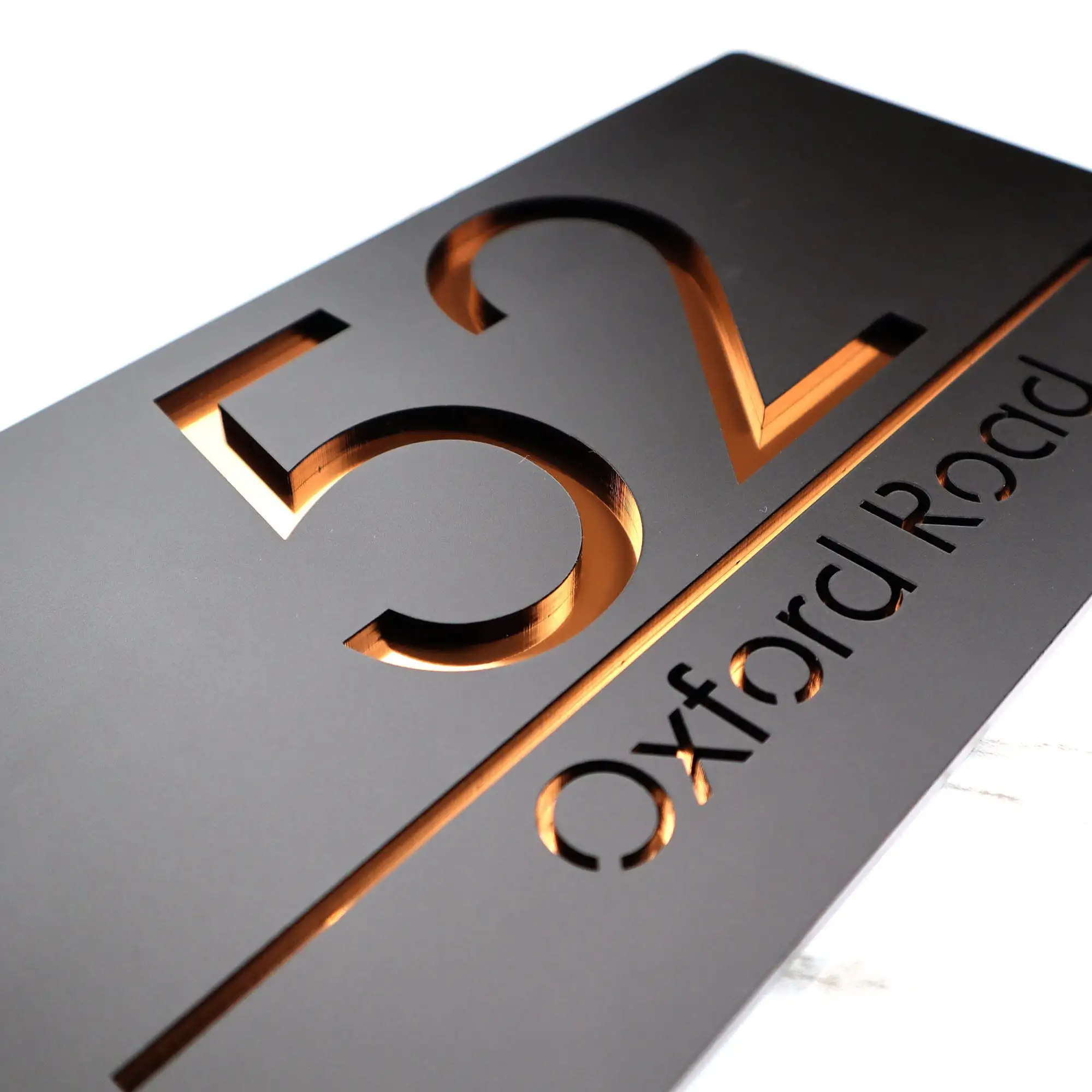 Laser Cut Matt Mirror Personalised Door Numbers House Sign Plaques Personalised Laser 3d Number 30cm x 16cm