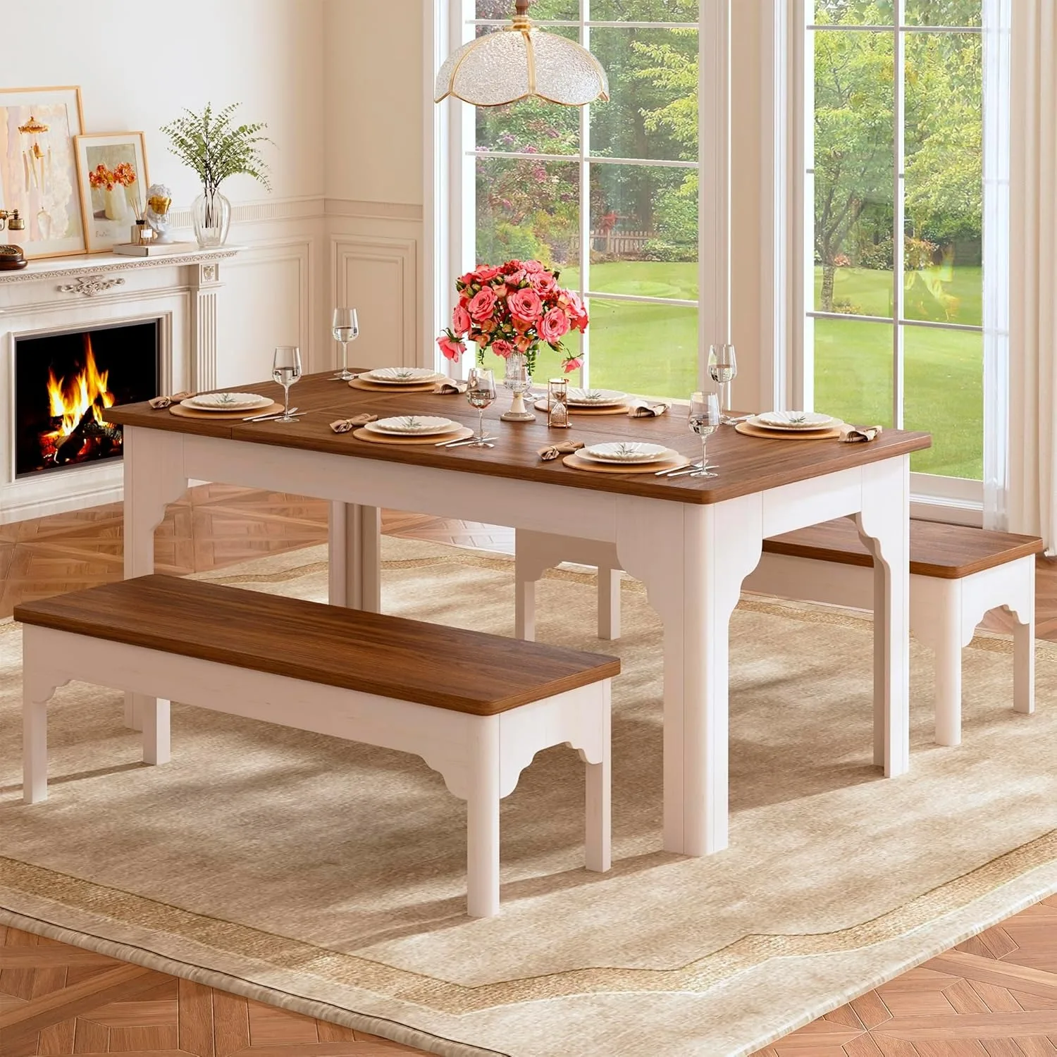 Farmhouse Dining Table Set 1