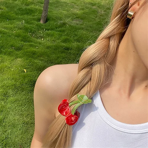 HANGZHI 여름 야채 과일 머리핀, 수박 딸기 튤립 꽃 헤어 클립, 여아용 다채로운 귀여운 액세서리 5