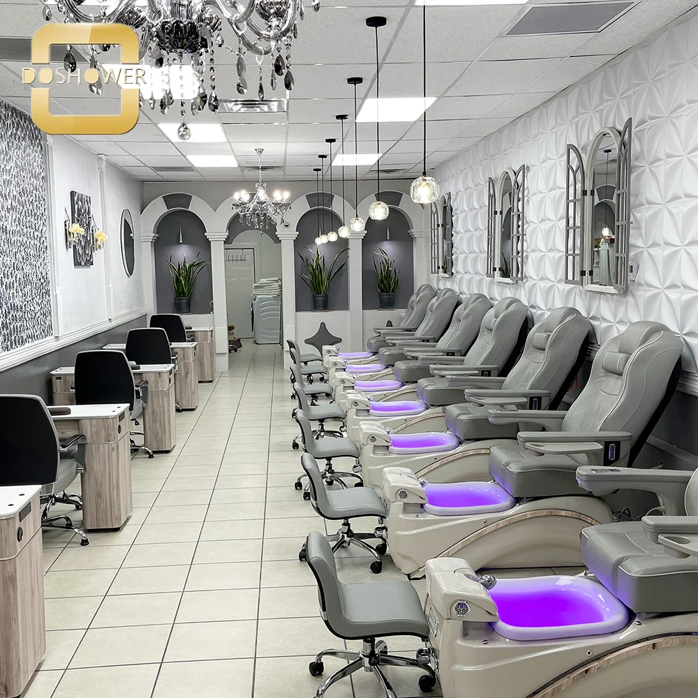 Autofill Pedicure Chair Seat Cover Package With Manicure Pedicure Chair Package For LED Lighting Throne Spa Chairs