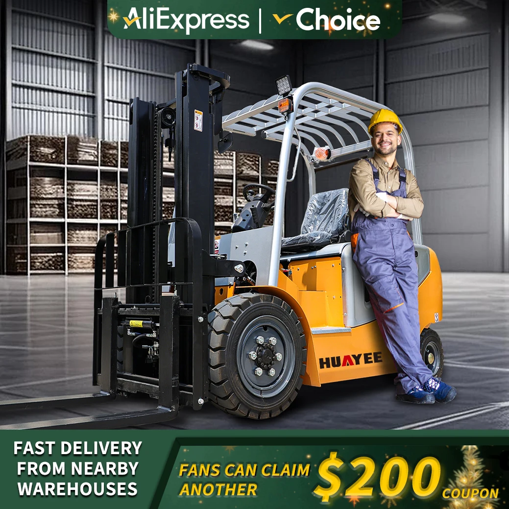 HUAYEE Factory 1 Ton 2 Ton 3 Ton Electric Forklifts Customized Outdoor use Warehouse Forklift Material handling Fast Delivery 6