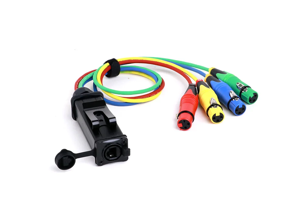 Neues Design Netzwerk konverter rj45 cat5 Buchse zu 4 Kanal 3pin xlr Buchse Stecker Kabel Audio Adapter Signal Extender – Detail 3