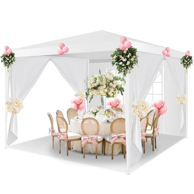 10x10/10X20/10x30FT Party Tent Outdoor Canopy Tent with Sidewalls Upgrade Removable, White Tents for Parties Waterproof 3
