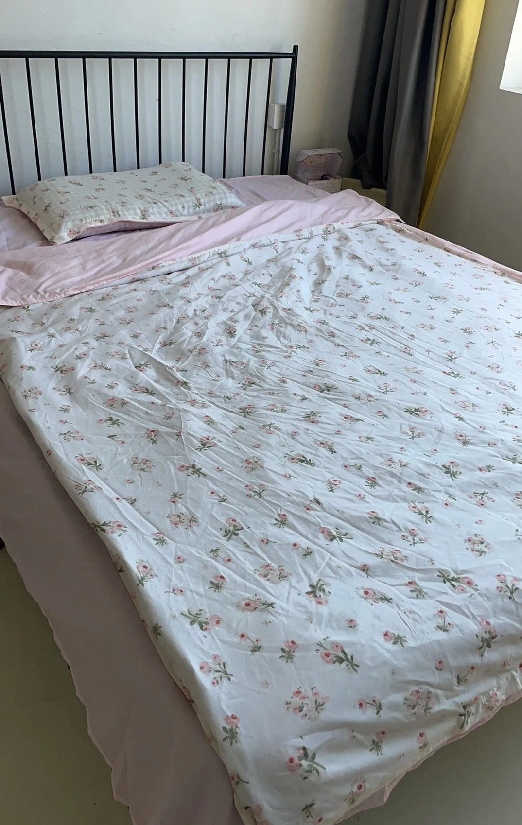 Juego de cama Floral rosa, suave, individual, doble, tamaño Queen, funda nórdica, sábana plana, funda de almohada, ropa de cama para el hogar para niñas photo review