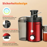 Machine à jus, extracteur de jus centrifuge pour fruits et légumes entiers, extracteur de jus à large ouverture de 3 pouces avec 3 vitesses 3