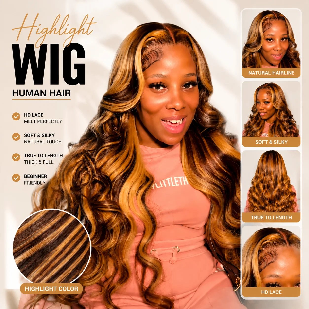 30 Inch Colored Highlight Human Hair Wigs Brazilian Body Wave Lace Front Wigs For Women 13x4 13x6 Hd Transparent Loose Wave Wig