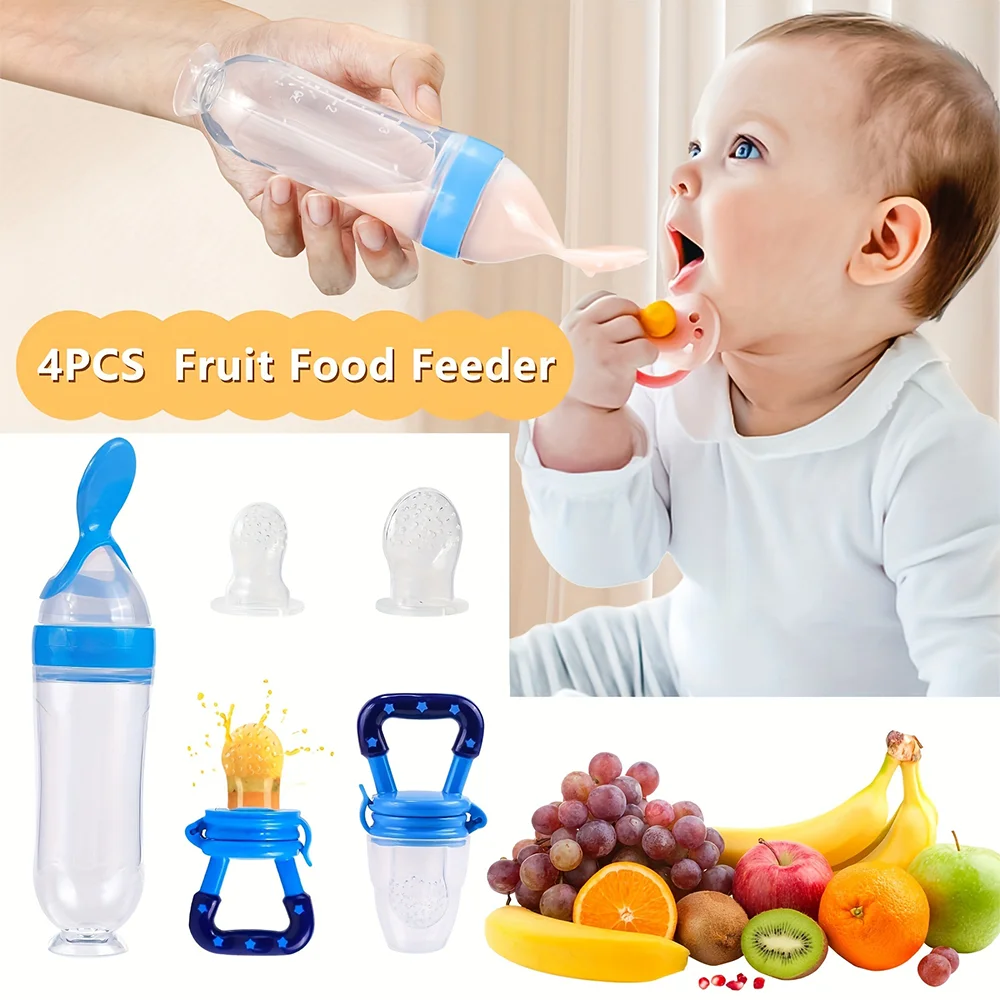 4PCS Baby Spoon Bottle Feeder Dropper Silicone Spoons for Feeding Medicine Kids Toddler Cutlery Utensils Children Accessories 3