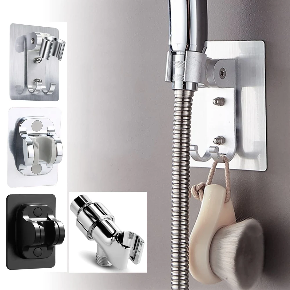 

Universal Adjustable Hand Shower Holder Wall Gel Mounted Stand Bracket Bathroom Shower Bracket Bathroom Accessories