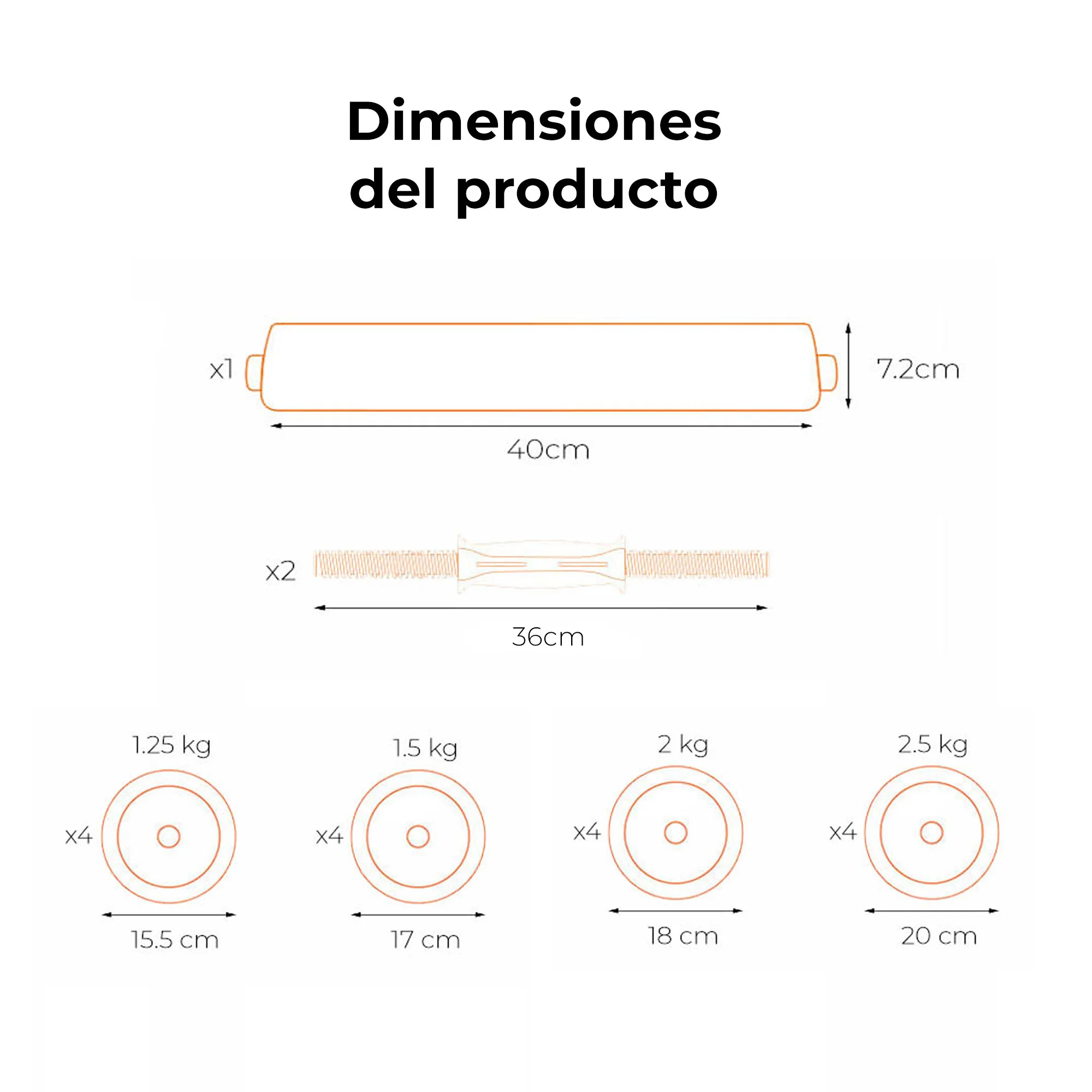 Xiaomi Fed Kit de 30Kg Mancuernas + Barra + Pesas