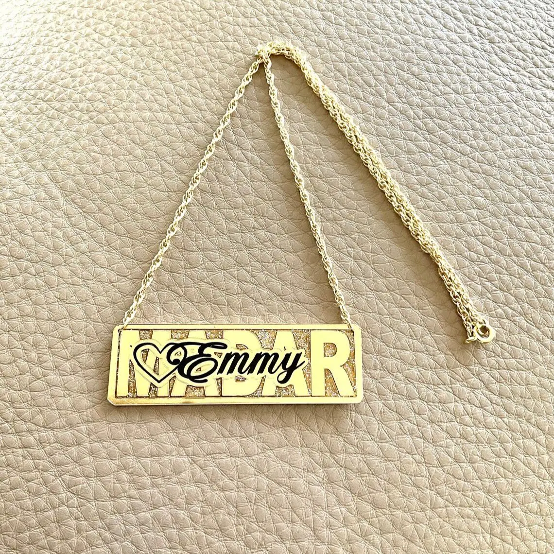

Custom Name Bar Necklace Personality Filled Nameplate with Double Name Stainless Steel Jewelry For Kids Gift Christmas