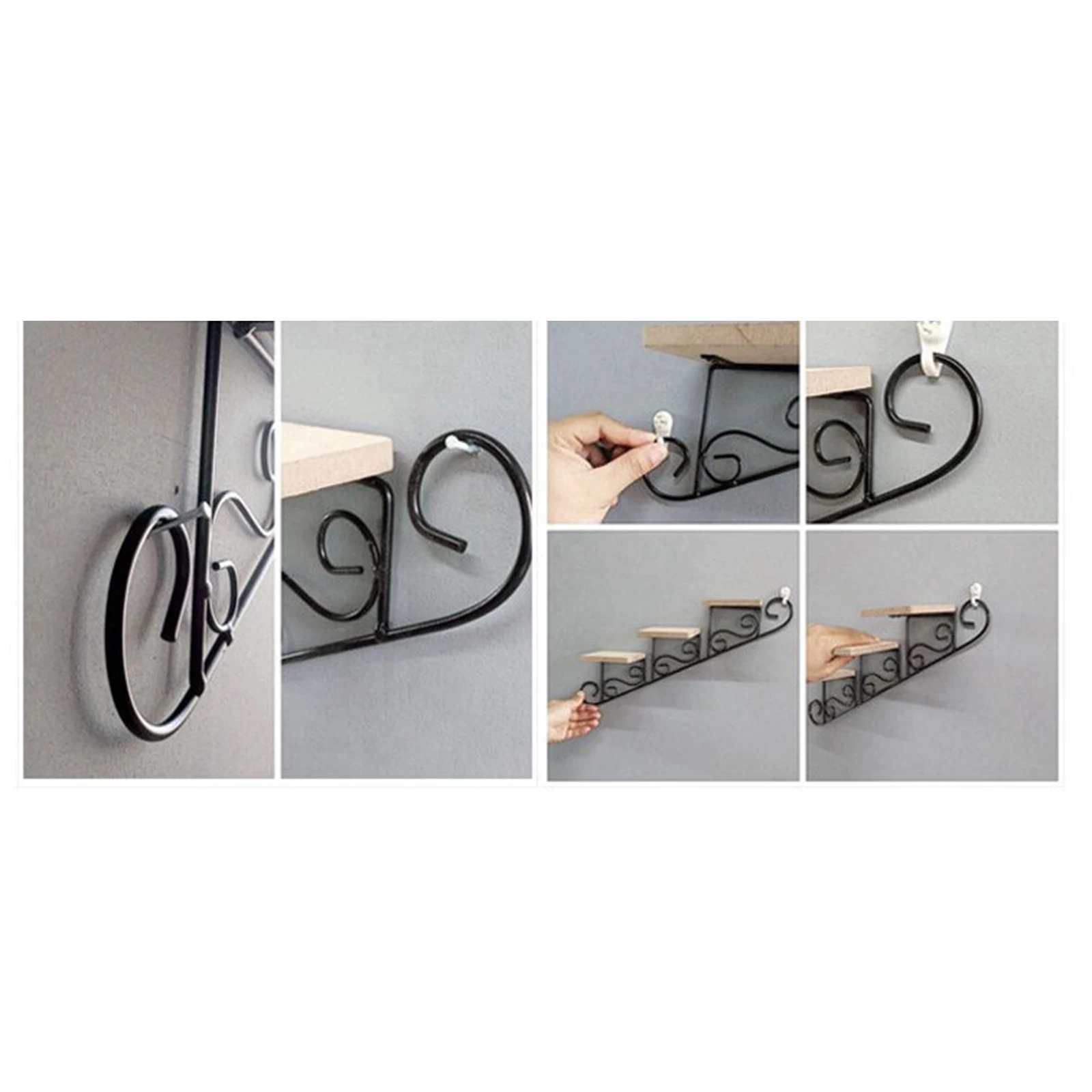Staircase Decorative Shelf Plant Stand Retro Wall Mount Bracket Wall Decoration Storage Rack Hanging Decor For Bedroom