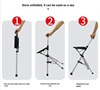 A 2-in-1 portable folding cane and chair combination that can be quickly folded and unfolded, equipped with a seat and three leg 6
