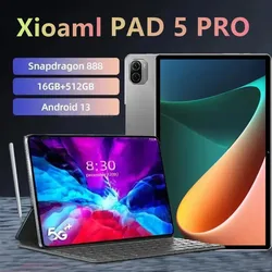 2024 Original Global Version Pad 5 Pro Android 13 Tablet PC Snapdragon 888 RAM 16GB+ROM 512GB 8800mAh 5G HD 4K Screen WIFI Mi