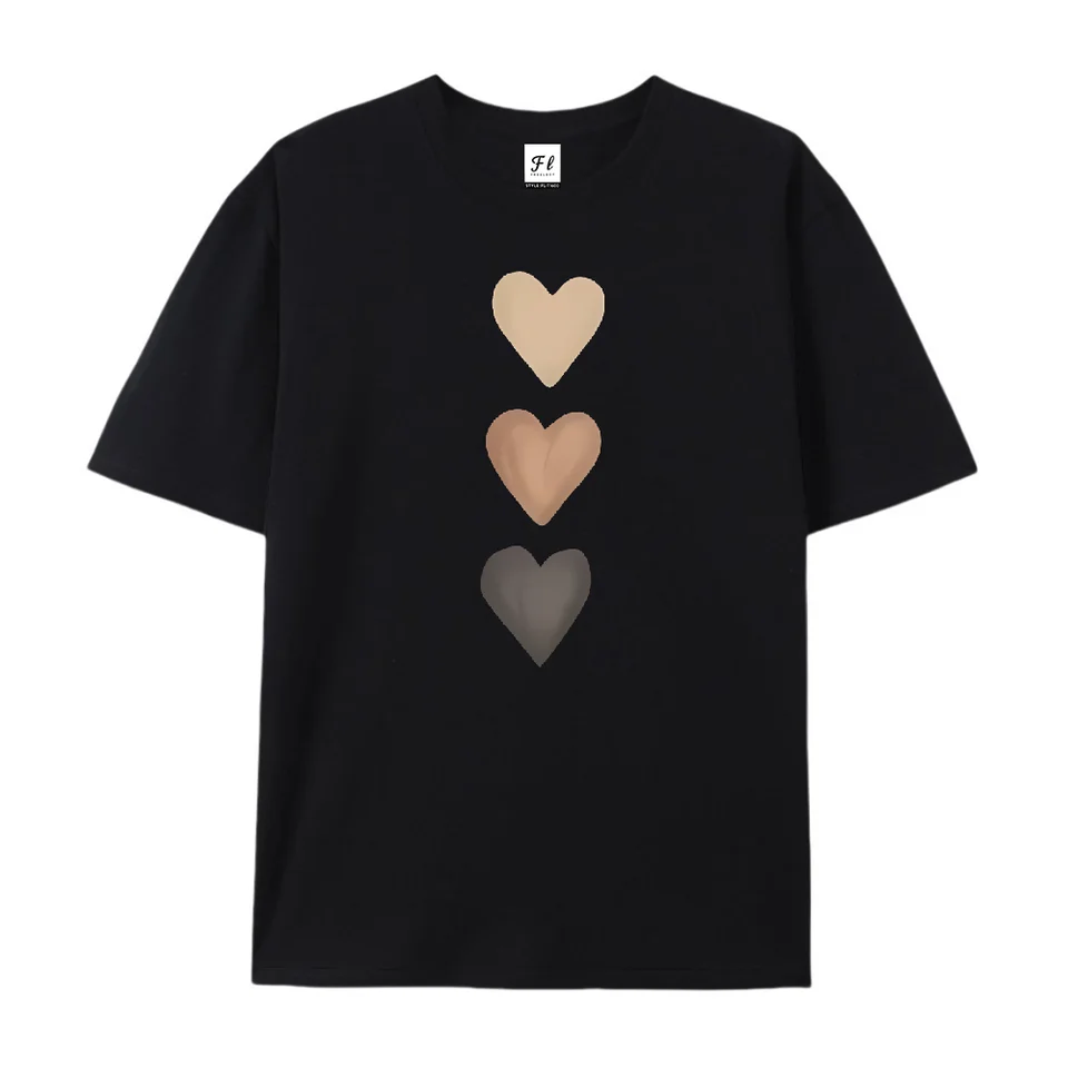 Y2K Love Heart Graphic Tee for Women